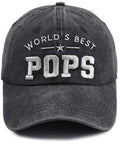 Adjustable Embroidered Papa Baseball Cap - Black, One Size - Men's Hats
