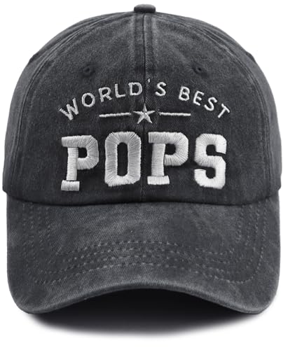 Adjustable Embroidered Papa Baseball Cap - Black, One Size - Men's Hats