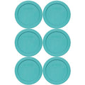 Pyrex 2-Cup Food Storage Lid Turquoise 6-Pack - Made in USA