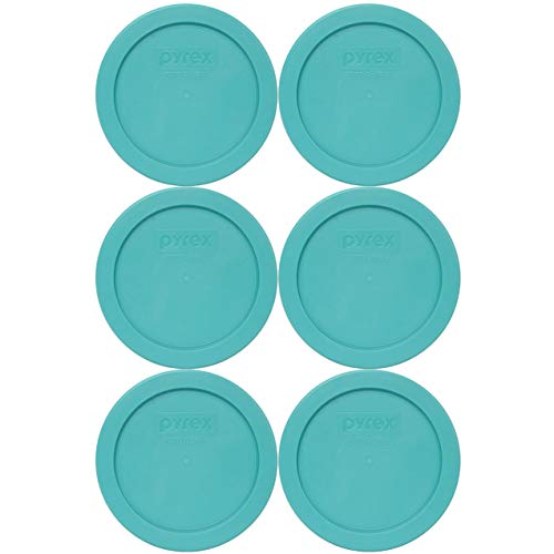 Pyrex 2-Cup Food Storage Lid Turquoise 6-Pack - Made in USA