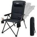 Portal Black Reclining Camping Chair with Adjustable Lumbar Support, 1 Pack