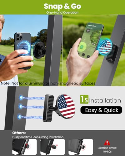 GiantHope American Flag Magnetic Golf Cart Phone Holder - US Flag Golf Accessories for Men Dad - Variation of THIS listing