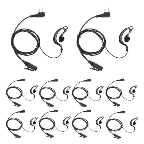 G-Shaped Earpiece Surveillance Kit for Walkie Talkies - 10 Pack