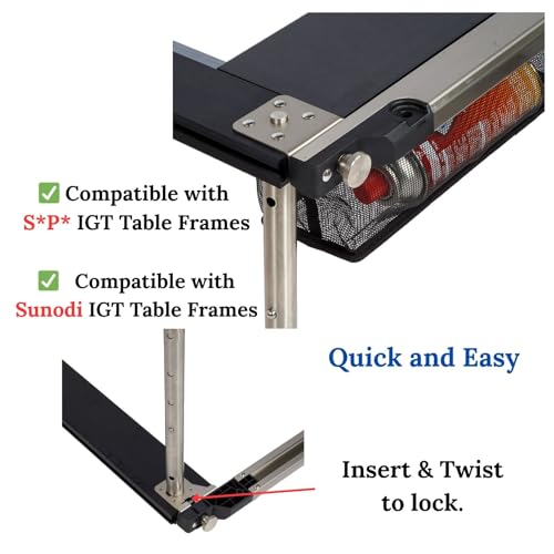 Adjustable Stainless Steel Camping Table Legs Set of 4 - Telescopic, Tool-Free Installation, Compatible with Most IGT Frames