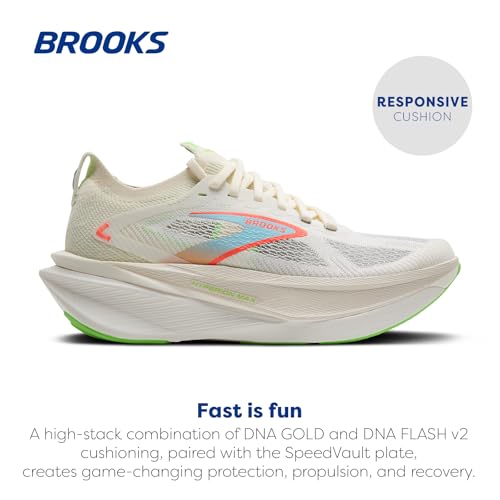 Brooks Men's Hyperion Max 3 Neutral Running Shoe - Coconut Green Pink Clay 10