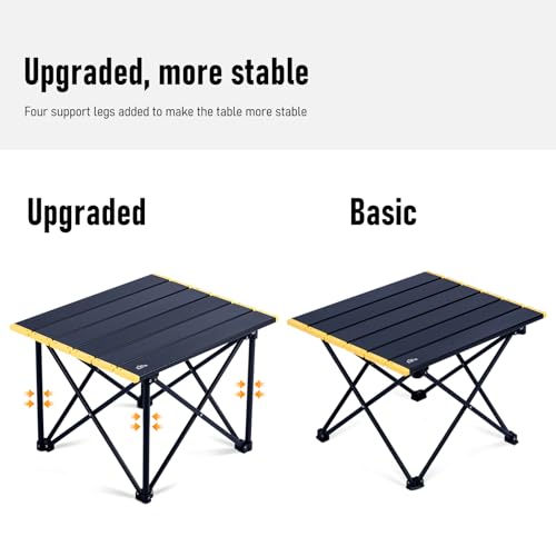 iClimb XL Reinforced Ultralight Camping Folding Table - Black