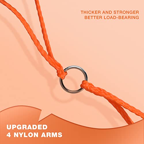 Orange Crab Trap Harness with Plastic Hooks for Fishing & Sailing - 1 Pack