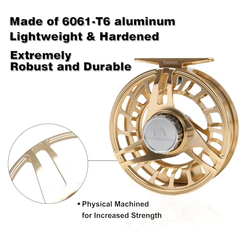 Gold Maxcatch AVID PRO Fly Fishing Reel 3/5wt Large Arbor CNC Aluminum