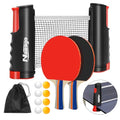 Portable Table Tennis Set with Retractable Net and 2 Paddles for Indoor Outdoor Play