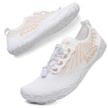 Water Shoes for Men and Women, Barefoot Aqua Socks, Wide Fit, Beige, 9 Women / 8 Men