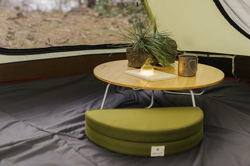 Folding Lounge Cushion for Camping, Beach & Outdoors - Green, 19.5x10.5 inches