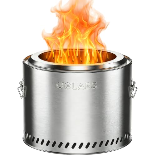 GOLABS FP1 Smokeless Portable Fire Pit 19.5-inch Stainless Steel Camping Fireplace