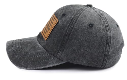 Black American Flag Guitar Hat for Men Women, Adjustable Leather Patch Cap