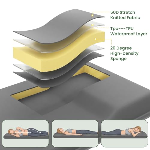 Feelnais Self-Inflating Sleeping Pad with Foot Pump - Grey, 76.8x25.6in, Lightweight Camping Mattress