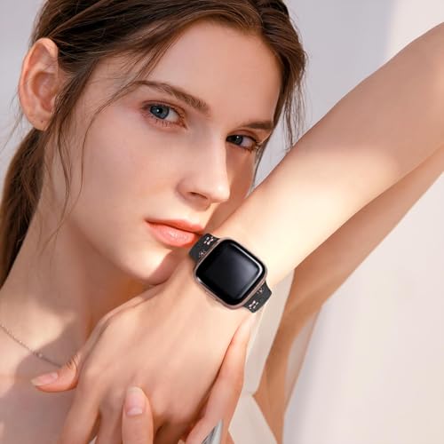 Two-Tone Floral Engraved Silicone Sport Band for Fitbit Versa 3/ Versa 4/ Sense 2 - Black & Hot Pink