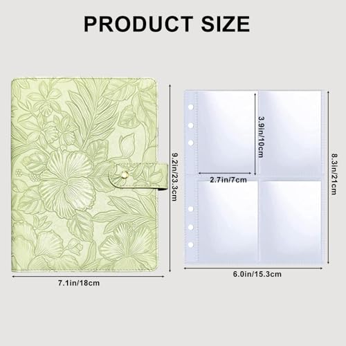KPOP A5 6 Ring Photocard Binder Green - Portable Card Album with 240 Pockets
