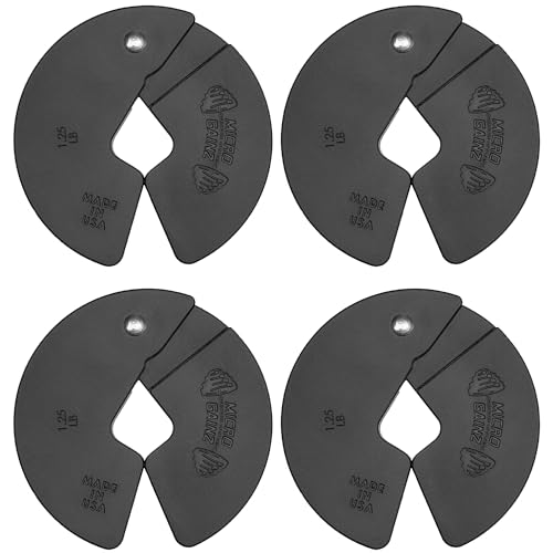 Micro Gainz 1.25LB Fractional Dumbbell Weight Plates - Black, 4-Piece Set