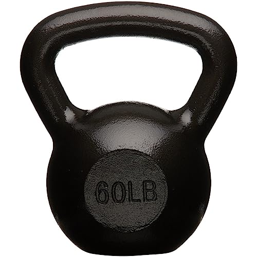 60 lb Cast Iron Kettlebell for Strength Training - Textured Wide Handle
