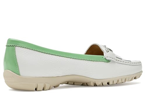 Golf Moccasins for Women - Lexington 2 White Grainy Lime, 8.5