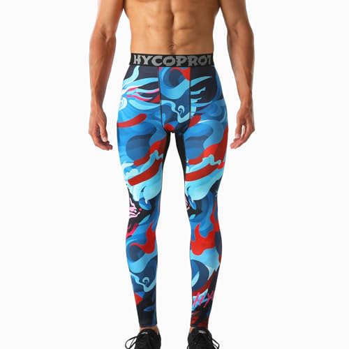 Men's Compression Pants Tights Athletic Leggings Workout Base Layer - Medium / Qilin