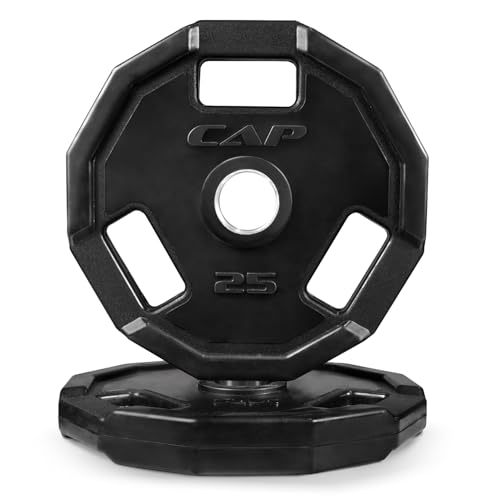Pro 25 lb Olympic Weight Plates - 2-Inch Cast Iron Rubber Coated Pair