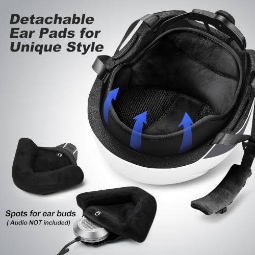 Odoland Ski Helmet & Goggles Set Arctic White L (60-61cm) – Snow Sports Safety Gear for Adults & Youth