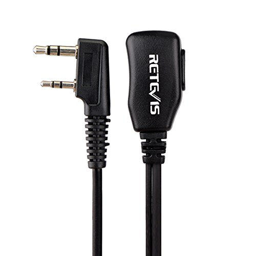 Case of 10, Retevis Walkie Talkies Earpiece with Mic 2 Pin Acoustic Tube Headset, for RT22 RT21 RT68 H777, Compatible with Pxton Baofeng BF-888S BF-T26 Kenwood walkie talkie, Two Way Radio Earpiece