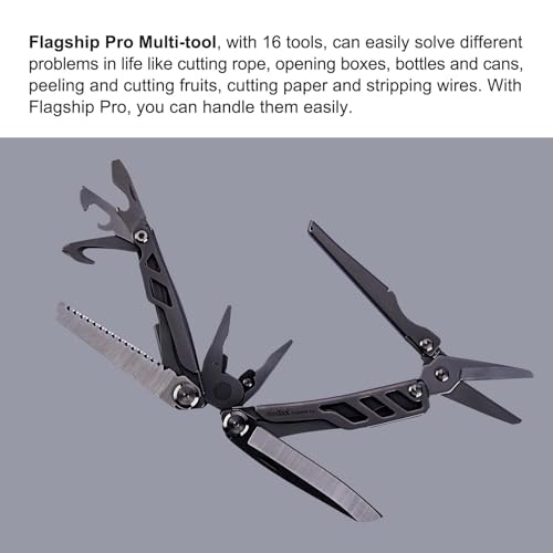 16-in-1 Multi-Tool Pocket EDC with Scissors - Stainless Steel Craft & Outdoor Gear