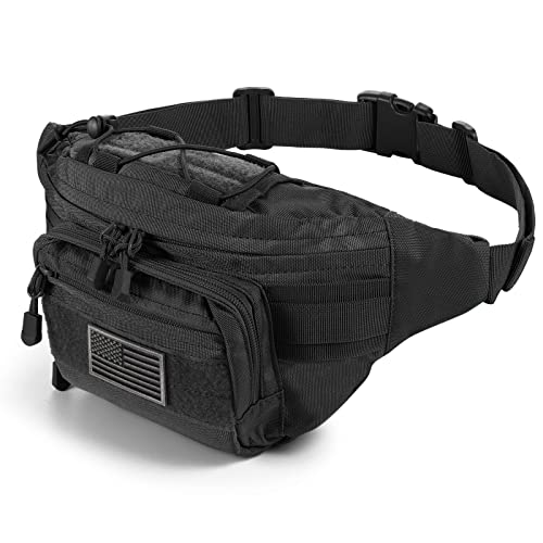 Tactical Fanny Pack with 4 Zipper Pockets - Military Waist Bag for Outdoor Hiking & Fishing