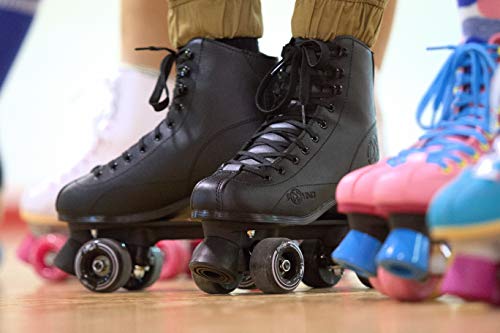 Black High-Top Roller Derby Reewind Quad Skates for Men & Women - Indoor/Outdoor