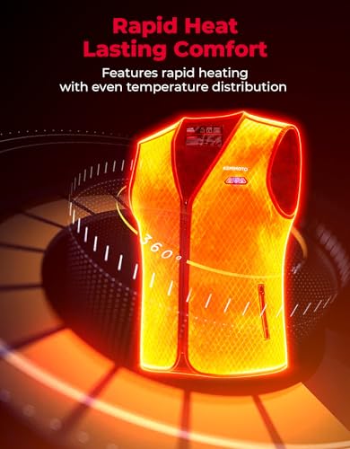 KEMIMOTO Men's Large Black Heated Vest with Battery Pack - Winter Outdoor Gear