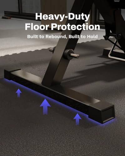 Black AIRHOP 24 Sq Ft Interlocking Rubber & EVA Foam Gym Floor Tiles, 6-Pack