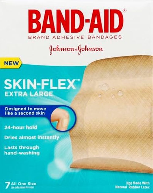 Band-Aid Brand Skin-Flex Adhesive Bandages - Flexible Sterile First Aid for Cuts & Scrapes | Extra Large, 7 ct (Pack of 3)