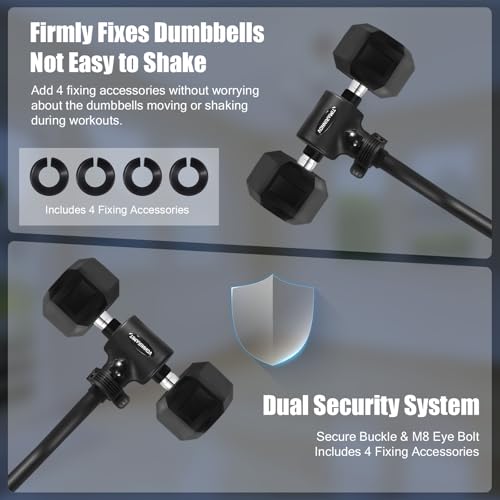 Dumbbell to Barbell Converter - Adjustable EZ Curl Bar for Home Gym