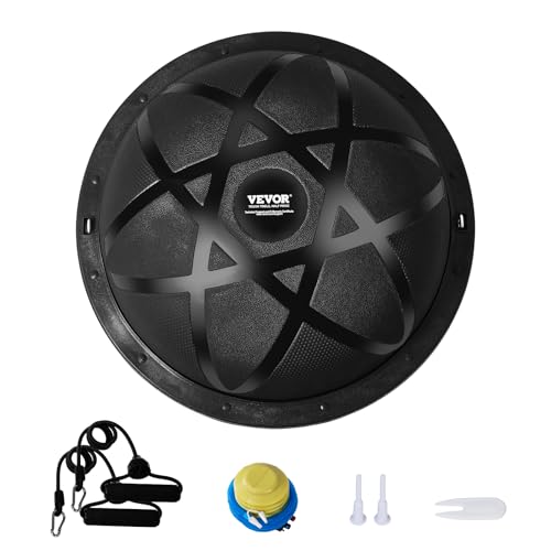 Half Exercise Ball Trainer 23/26 Inch Balance Ball with Resistance Bands & Pump