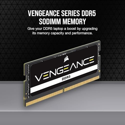 Corsair Vengeance DDR5 SODIMM 32GB (2x16GB) 5600MHz Memory Module, Black
