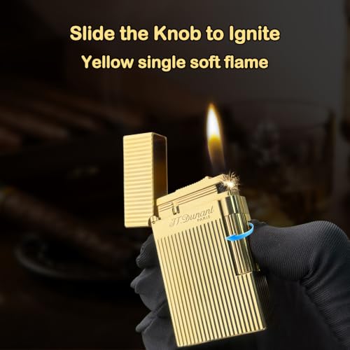 Gold Classic Ligne 2 Brass Lighter with Iconic Ping Sound - Gift-Ready