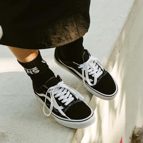Unisex Vans Old Skool Sneakers - Black & White, Men's 9.5 / Women's 11
