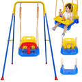 Yellow Toddler Swing with Tray - 4-in-1 Outdoor Indoor Baby Swing