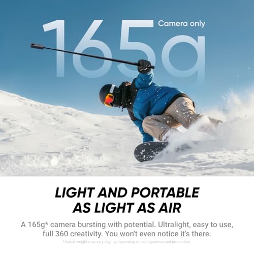 Insta360 X4 Air Graphite Black Starter Bundle 8K 360 Camera, Invisible Selfie Stick, Replacable Lenses