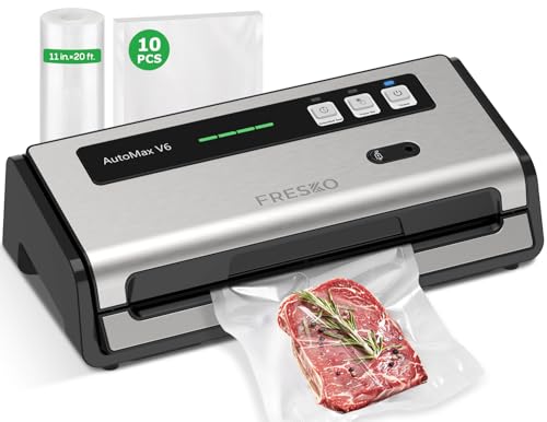 FRESKO Food Vacuum Sealer with Automatic Detection & Large Silver
