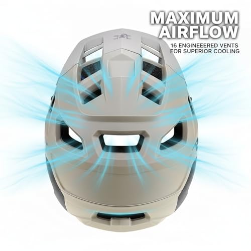 Mountain Bike Helmet for Men & Women, Khaki, M (54-56cm) - Adult Cycling Safety Gear