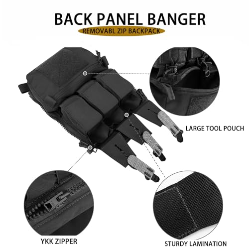 PETAC GEAR Tactical Backpack Bk for V5 Vest - Waterproof & Multi-Purpose