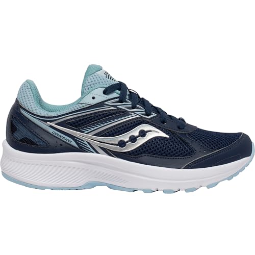 Saucony Women's Cohesion 14 Running Sneakers Navy Light Blue Size 9