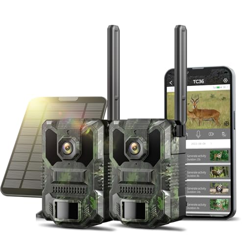 VOOPEAK TC36 Cellular Trail Camera 4G LTE 2.5K HD Live Streaming, Night Vision