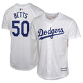 Kids MLB Los Angeles Dodgers Mookie Betts Jersey White 14-16
