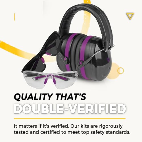 TradeSmart Shooting Ear & Eye Protection Kit - Clear + Tint Purple Variation
