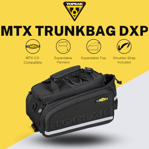 Topeak MTX TrunkBag Panniers - Expandable Rear Bicycle Storage Bag, Easy Mounting, Model MTX 2.0