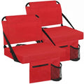 Besunbar Red Stadium Bleacher Seats 2 Pack with Back Support & Cup Holder