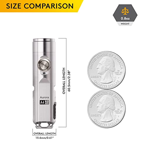 Titanium Keychain Flashlight 650 Lumens USB C Rechargeable - B Variation
